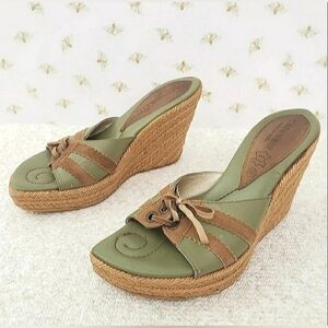 CAFE NOIR Espadrille Wedge Sandals